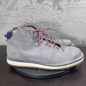 Nike Mens Size 10 ACG Air Magma 2012 Gray Suede Hiking Lace Up High Top Boots